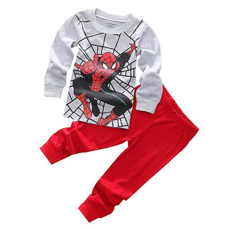 Barn Pojkar Flickor Spiderman Superman Casual Långärmad Nattkläder Pyjamas Set Outfit Loungewear