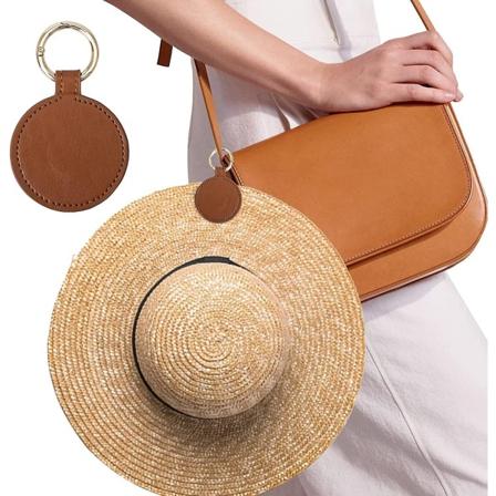 1 stk Magnetisk solhattklemme for hatte med bred kant Pu skinnhatteringholder for veske og ryggsekk - Perfet Brown