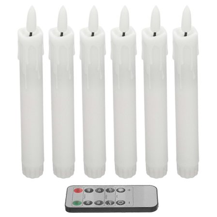 6 stk. Koniske Lys Batteridrevne Flammeløse Lys Batterilys for Innendørsdekor