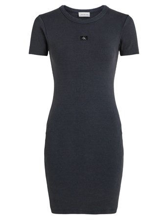 Calvin Klein Jeans | Washed Woven Label Rib Dress | M