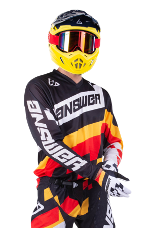 Maglia Cross Answer Arkon Korza Nero-Rosso L