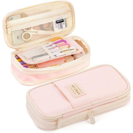 Blyantsæske med stor kapacitet, blyantsæske til piger, teenagere, stofpose til studerende, voksne, blyantsæsker, stor til skole og kontor