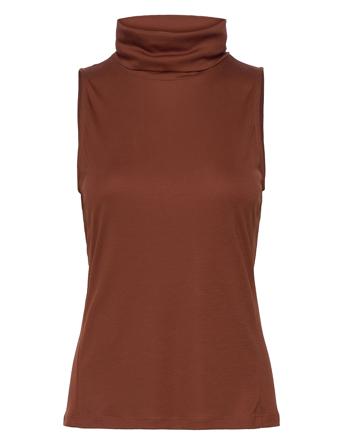 Thea American Shoulder Top T-shirts & Tops Sleeveless Brun IVY OAK