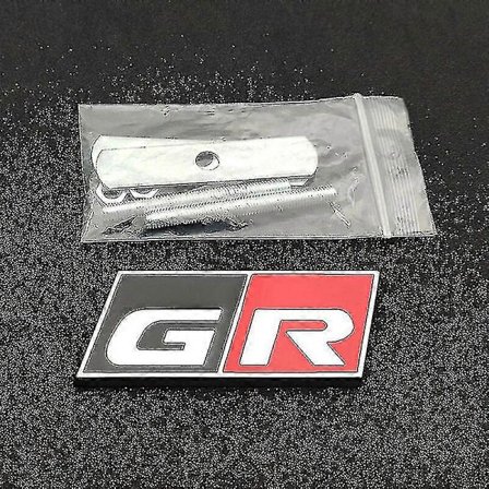 3D Metallisk GR-Logotyp Bilgrill Emblem Bagagemärke för Toyota Yaris Ch-R Rav4 Corolla Revo Hilux GR Sport Dekal Tillbehör