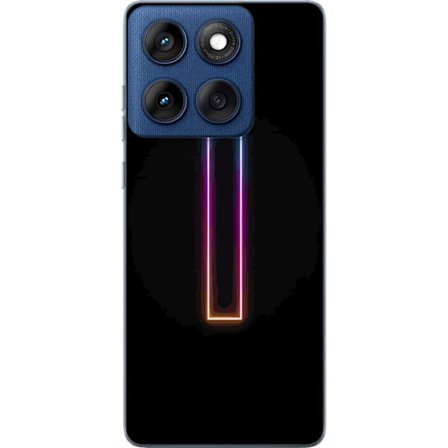 Kompatibel Mobilcover til Motorola Motorola Edge 60 Minimalistisk neonbogstav I i regnbuefarver mod mørk baggrund