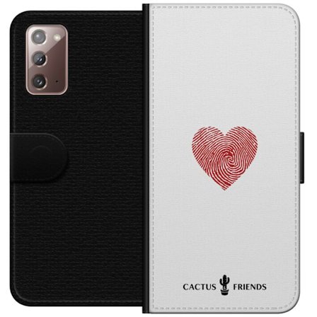 Kompatibelt Plånboksfodral till Samsung Samsung Galaxy Note20 Cactus and Friends - Fingerprint Love