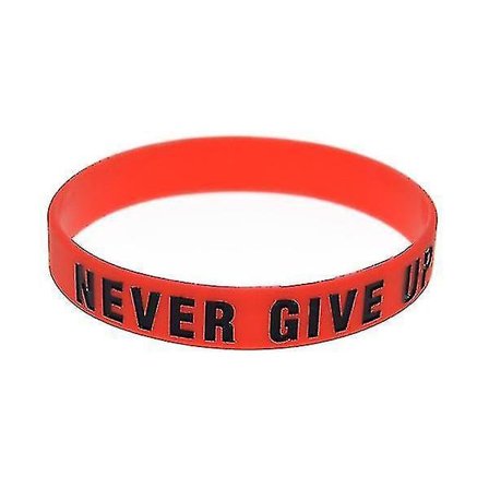 "never Give Up"motivational Silicone Bracelets Rubber Band Sports Wristbands