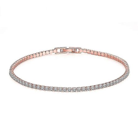 Ægte 925 Sølv Smykker 18cm Tennisarmbånd 2mm Zirkonia Jubilæumsgave Ægte Sterling Sølv Armbånd