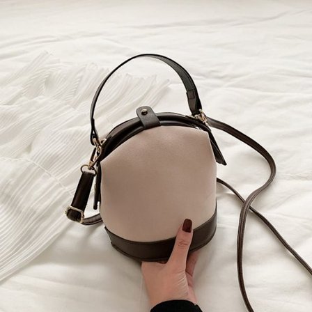 Crossbody Bucket Bag Liten Handväska BEIGE