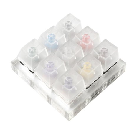 Kaihua Box 9 Key Cherry MX Switch -testerisarja tyhjillä akryylialustalla