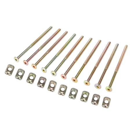 10 STK M6 kulstofstål 120 mm møbelbolte med 6 mm tøndemøtrikker konnektorbeslag