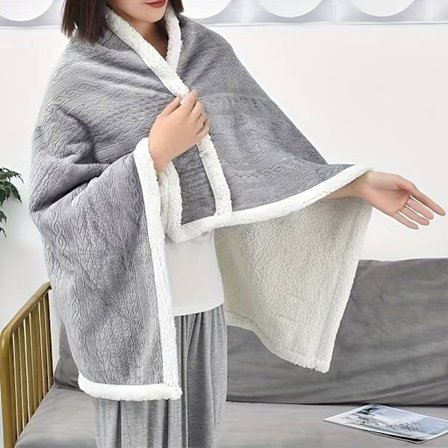 Et bærbar tæppe til lur, perfekt til at dække dine ben, lavet af lammeuld, egnet til kontoret eller hjemmet, Id [DB]