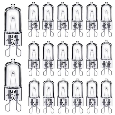 20-pak G9 Halogenpærer 28W, 230V