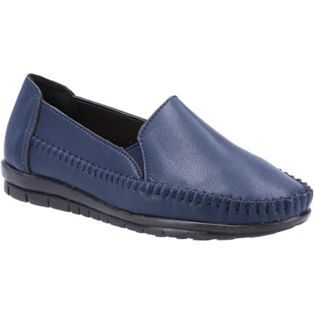 Fleet & Foster Dam/Kvinnor Shirley Läder Loafers 6 UK Marinblå