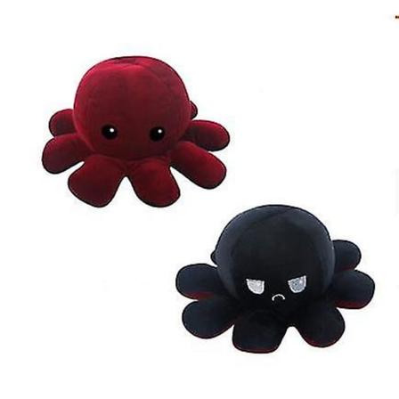 Vändbar Flip Octopus Plush Doll A black