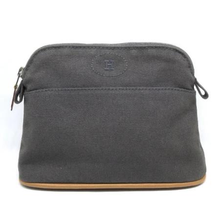 Hermès Vintage, Pre-owned Canvas pouches Grijs, unisex, Maat:ONE Size,leather