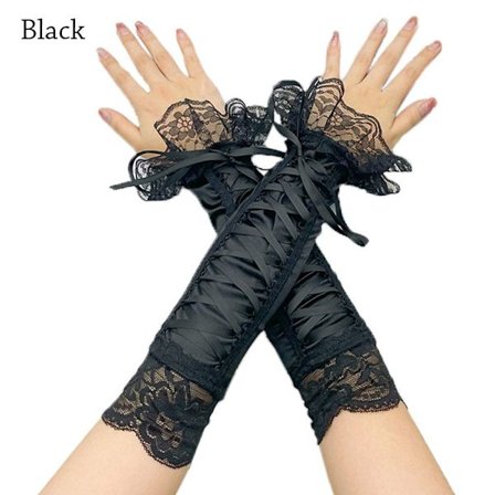 Blonde Lange hansker Halvfingerhansker SVART