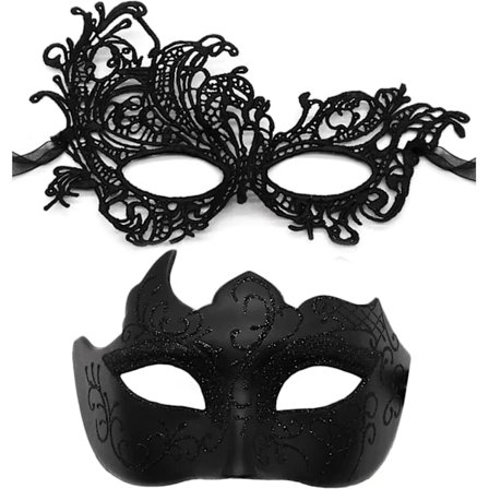 2025 Seneste Model Par Maskerade Maske til Kvinder Mænd Skinnende Venetiansk Maske Halloween Maske til Fest Bal Kostume Blondemasker