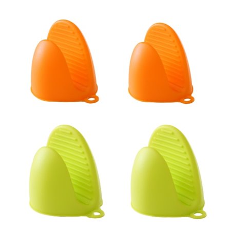 4 st högtemperatur kökshandskar silikon handklämma värmeisolering anti-skållning halkfri mikrovågsugn tallrik klämma handske klämma