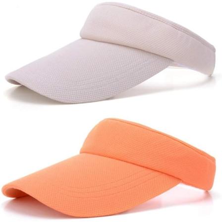 2 stk solskjermer for kvinner og jenter, sport solskjerm caps kvinne tom lue lang brem justerbar lue, beige og oransje