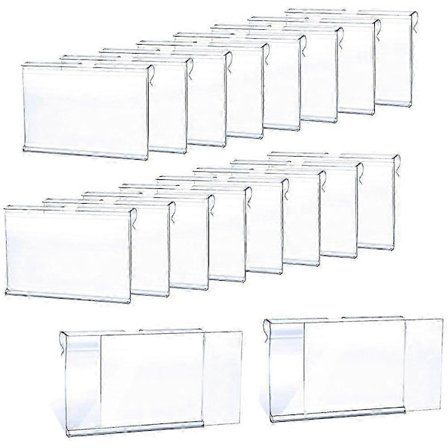 50 stk. Klar Plastik Etikett Holder Prislapp, Hylle Etikett Klips Avtakbar Etikett Holder for Oppbevaringskasse