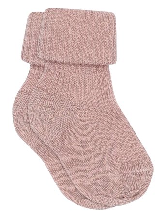 mp Denmark Wool Rib Baby Socks - Pink - 22/24