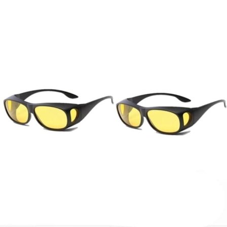 Til mørkekørsel 2-pak Night Driving Glasses lHD Bilbriller - Sort