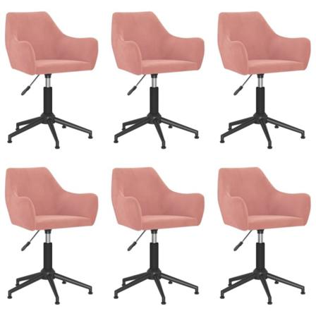 Vidaxl Snurrbara Matstolar 6 St Rosa Sammet Rosa