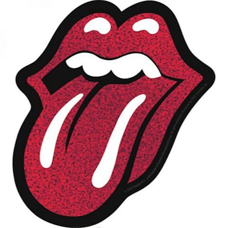 Rolling Stones Glitter Tongue Logo 4.5 "x5 " Klistermærke (FMY) Rød