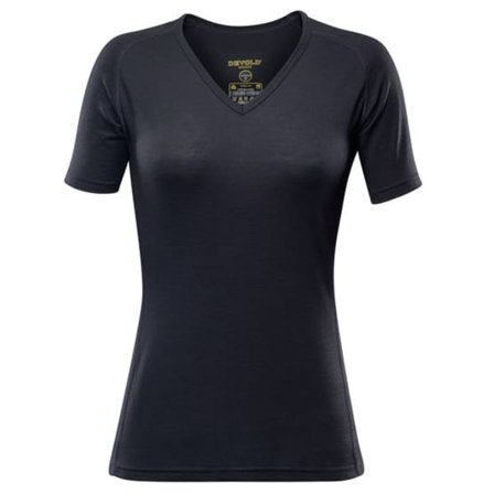 Devold Breeze Women's T-Shirt V-neck Women short-sleeved sweaters Black XS