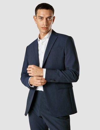 Shaping New Tomorrow - Essential Blazer - Navy Melange - Slim Fit - Herre - Størrelse L