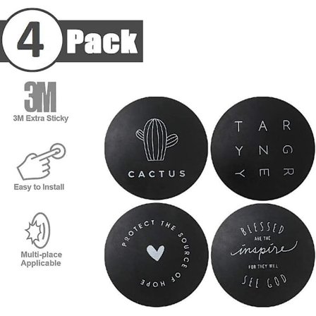 4 stk. Sorte Dørstop Vægbeskyttere Soveværelse Dørpude Måtte Silikon