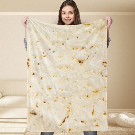 Fyrkantig Rolig Filt Burritos Wrap Filt Skämtgåva för Hem Soffa Kontor Hotell Resa