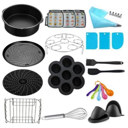 9 Tums Air Fryer Tillbehör, 5Qt-8Qt Fritös Perforerad Pizzapanna