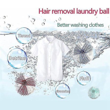 Vaskemaskinepakke med 18 genanvendelige nylon-fnugkugler til fjernelse af dyrehår