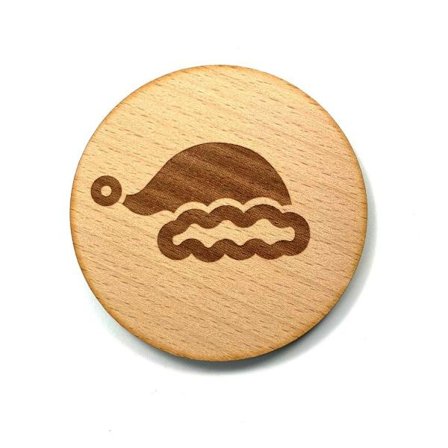 Wooden coaster - Santa hat