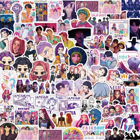 74 stk. K-pop-inspirerte Demon Hunters-klistremerker, vanntette anime-vinylklistremerker for tenåringer og voksne, dekorpakke for bærbar PC, 