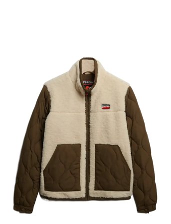 Fleece Hybrid Jacket Cream Superdry