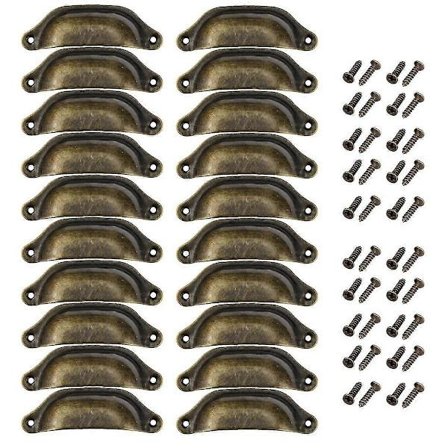 20 stk Antikke Jernskapknotter Trekkhåndtak - Vintage Kjøkkenskap Møbler Garderobe Trekk Ha