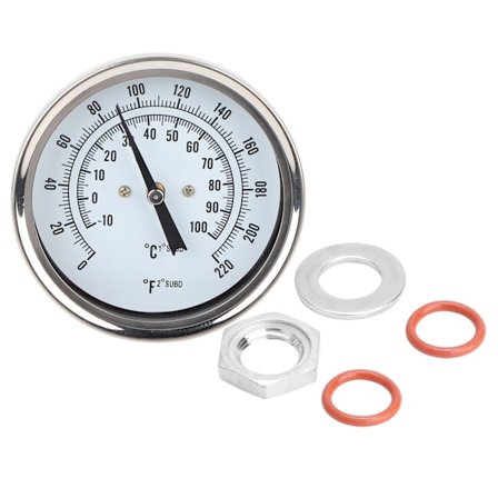 Svejseløs Bi-Metal Termometer Kit Hjemmebryg Øl Vin 12 MNPT 0 til 220F