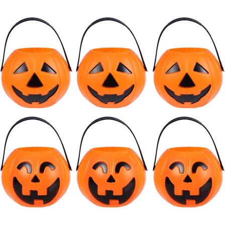 Halloween Pumpa Godis Hink Bus eller Godis Godis Hink Liten Pumpa Godis Hinkar, 6-pack