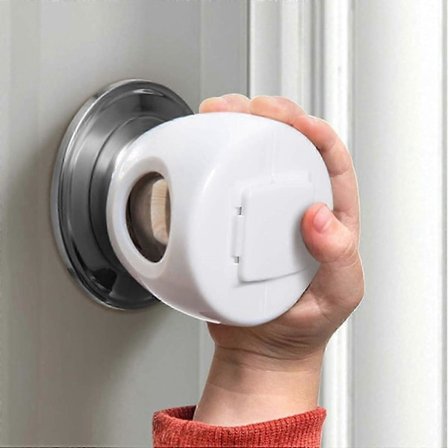 Barnesikre Dørhåndtakbeskyttere, Dørhåndtak Sikkerhetsdeksel for Baby Barn med Låsbar Design, Barnesikring for Dørhåndtak, 4 stk