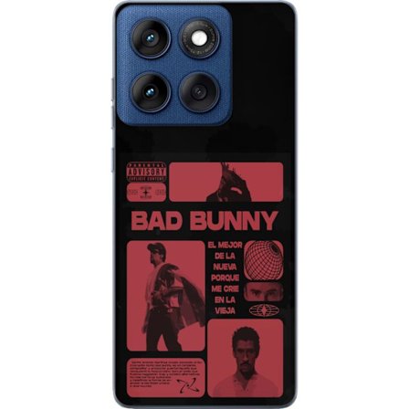 Kompatibel Mobilcover til Motorola Edge 60 Bad Bunny NFL-inspireret skjoldlogo med amerikansk fodbold og stjerner