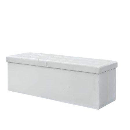 Rootz -istuimet säilytystilassa - taitettu istuinrinta - säilytyskehä - Max Resilience 300 kg - 110 x 38 x 38 cm - valkoinen PVC -kansi