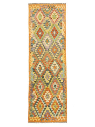 Handgewebt Kelim Afghan Old Stil Teppich 78X242 Orange/Braun