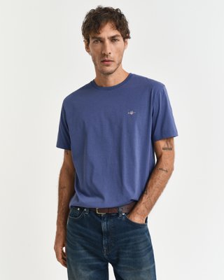 GANT - Klassisk t-skjorte i regular-fit til herre dusty navy