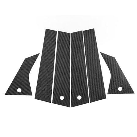 6 st kolfiber B C-stolpslister bil dörrfönsterstolpe klistermärke ersättning för Ford Mustang Mach E 2021+