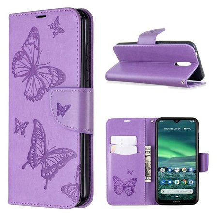 Butterfly Nokia 2.3 flip kotelot - Violetti