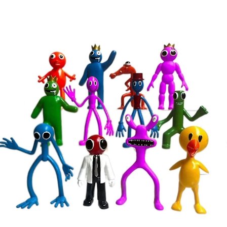 6-12 kpl Rainbow Friends Action Figure Leksätt Anime Pelit PVC-Hahmot
