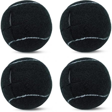 4 stk forhåndskutte Walker Tennisballer Kompatibel Gulvbeskyttelse, svart